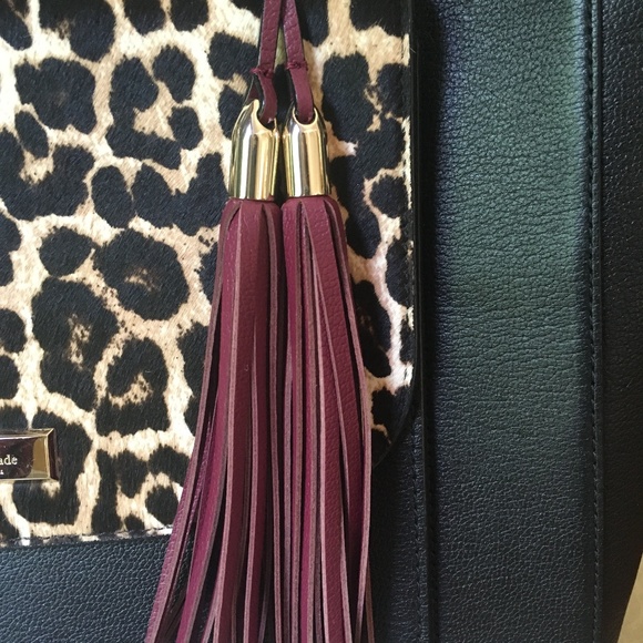 Kate Spade Leopard Tote Longacre Haircalf NWOT - Picture 4 of 7